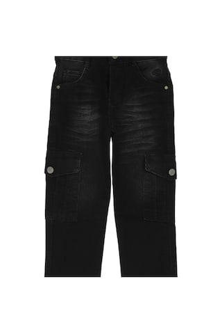 Modanino Erkek Çocuk Kargo Cepli Esnek Belli Likralı Jean Pantolon 13-17 Yaş 12364 Siyah