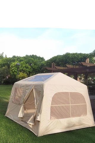 Onetick 6 Kişilik 4 Mevsim Şişme Kamp Çadırı 200x250 Pompalı Set Bej