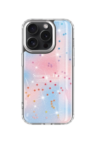 Zeyline Apple Uyumlu iPhone 15 Pro Max Simli Desenli Parlak Zore Task Kapak-mavi