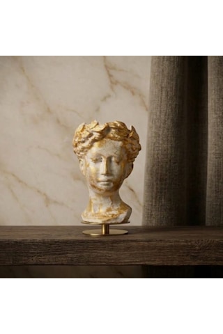 Helen Saksı Mumluk Küçük O91 Beyaz -gold