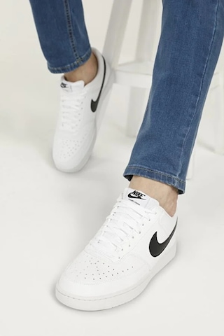 Nike Court Vısıon Lo Nn Erkek Sneaker Beyaz Siyah Beyaz Siyah