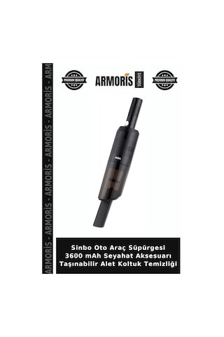 Sinbo Oto Araç Süpürgesi 3600 Mah Seyahat Aksesuarı Taşınabilir Alet Koltuk Temizliği
