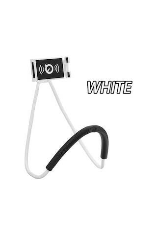 Sandwich Esnek Bükülebilir Boylu Plastik Telefon Tutucu, 360 Döner, Dikey-yatay Kaldırma, Elini Serbest Bırakır, Beyaz Ev/ofis