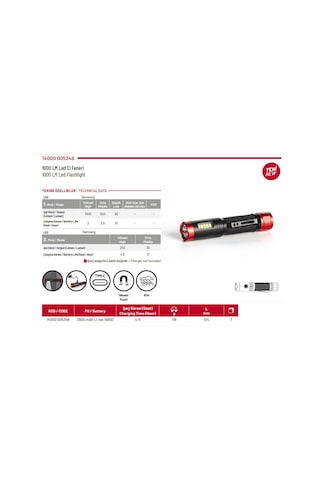İzeltaş Led Şarjlı El Feneri 1000 Lm 14000005346