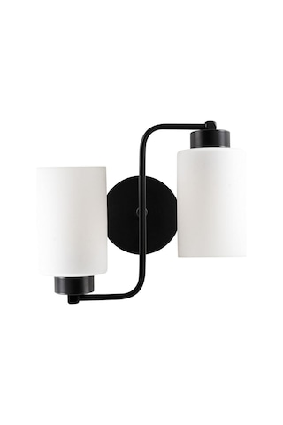 Rustik Retro Modern Model Şık 2 Li Siyah Aplik Beyaz Cam
