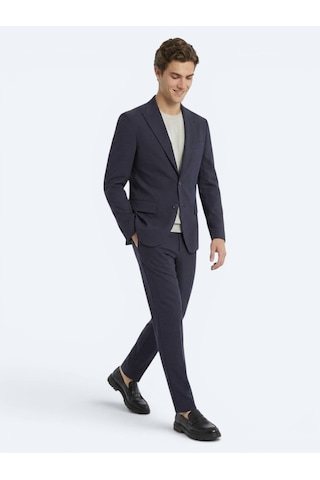 Kip Koyu Gri Düz Modern Fit Örme Takım Elbise