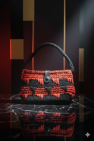 Loom Collection Kırmızı - Siyah Kol Çantası