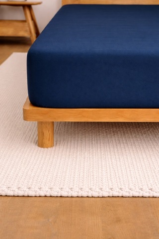 Bessy Penye Fitted Lastikli Çarşaf %100 Pamuk Kumaş Tek Çift Kişilik Battal King Size Lacivert