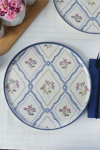 Keramika Floral Waves Nordic Servis Tabağı 28 Cm 6 Adet 22668 Çok Renkli