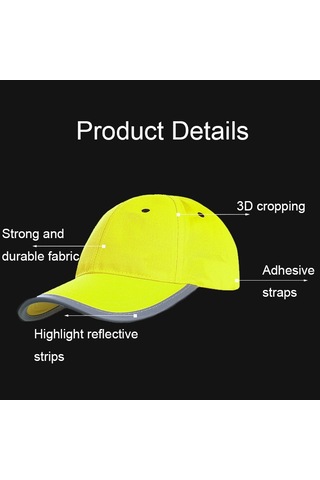 As-610 Trafik Güvenliği Yansıtıcı Güneşlik Şapkası Spor Nefes Alabilir Floresan Şapka Floresan Sarı