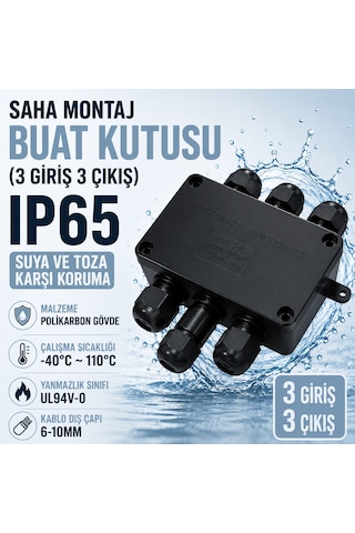 Saha Montaj Buat Kutusu 3 Giriş 3 Çıkış - Ip65