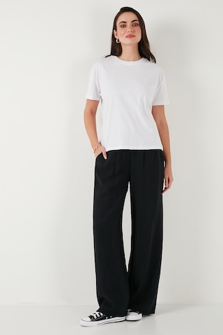 Lela Pamuklu Oversize Fit Bisiklet Yaka Bayan T Shirt 5866097 Ekru