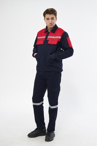 Mervem İş Takımı 7/7 Gabardin Kapitoneli Reflektörlü Lacivert