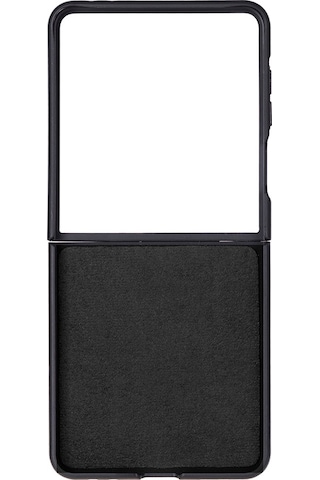 Bloomcase Flex Obsidian Black Hakiki Deri Samsung Galaxy Uyumlu Z Flip 7 Kılıf 6.9"-4.1" Siyah