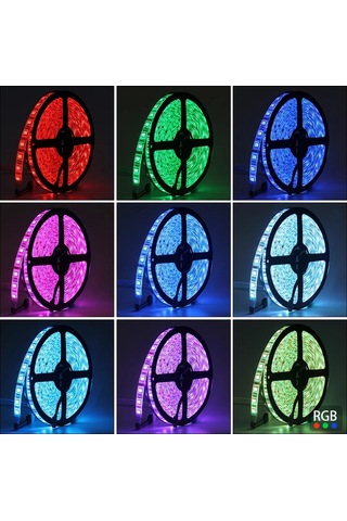 5metre Led Şerit 5050 Dc12v Mavi Renkli 60led/m Ip65 Işık Aydınlatma Lambası Hortum Kendinden Yapışkanlı Mavi