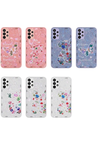 Galaxy A23 Kılıf Desenli Sert Silikon Zore Mumila Kapak Pink Mouse