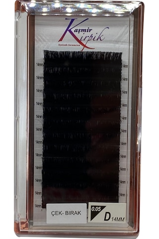 Kaşmir Kirpik Çek Bırak D Kıvrım 0.05 MM 14 Numara Tek Boy Kirpik