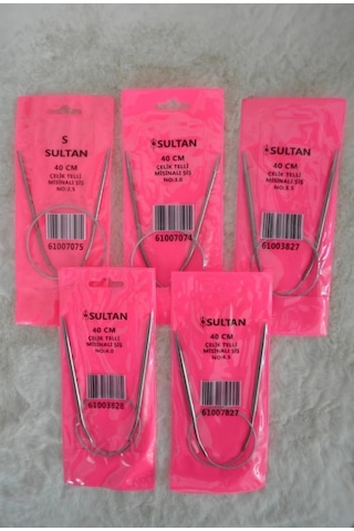 Çelik Telli Misinalı Şiş 40 Cm 5 Li Set 2,5 No 3 No 3,5 No 4 No 4,5 No Çelik Telli Misinalı Şiş 40 Cm 5 Li Set 2,5 No 3 No 3,5 No 4 No 4,5 No