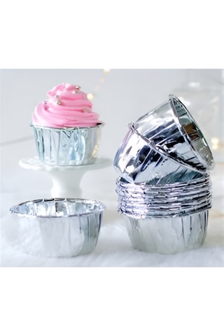 Muffin Kek Kalıbı 25 Adet Cupcake Kağıdı Metalik