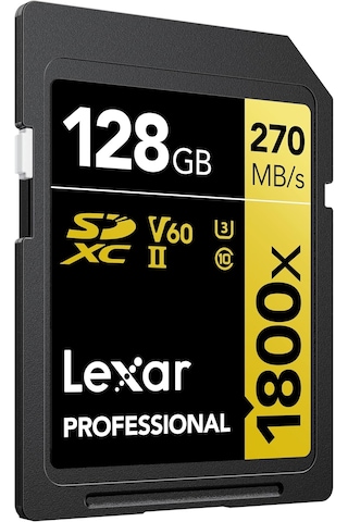 Lexar Prof 128gb 1800x Sdxc Uhs-ıi 270mb/s Read 180mb/s Write C10