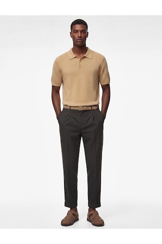 Koton Regular Fit Pamuklu Polo Yaka Kısa Kollu Triko Tişört Kahverengi 6sam70039ht Kahve