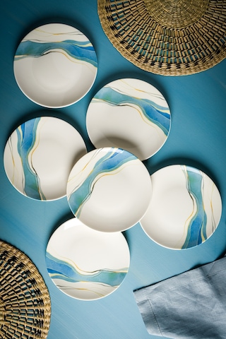 Breeze 6 Parça Porselen Pasta Seti 19 Cm