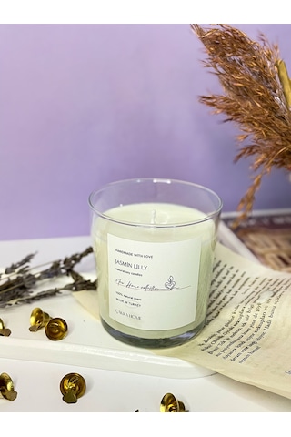 Jasmin Lilly Kokulu Soya Vegan Bardak Mum Beyaz