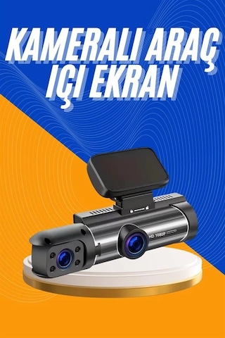 Araç Kamerası Black Box Çift Kameralı Ekranlı Full Hd Sürüş Kamerası 35397920