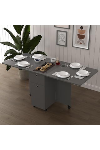%100 MDFLAM Katlanır Mutfak Yemek Çalışma Masası Asra Trend KM-28 Anstrasit