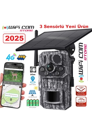 3 Sensörlü Gps Destekli 4g Sim Kartlı Solar Foto Kapan Kamera