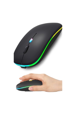 Led Kablosuz Bluetooth Fare, İnce Şarj Edilebilir Sessiz Mouse Taşınabilir Usb2.4g Bluetooth5.1modlu Diğer