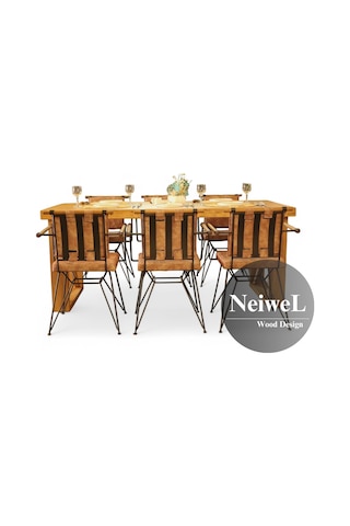 Neiwel Mai X Doğal Ahşap Mutfak Ve Yemek Masası-80-100 Açık Ceviz
