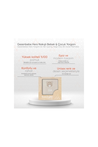 Gezenbebe Hero Nakışlı Bebek Ve Çocuk Yorganı 100x135