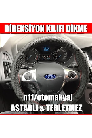 Ford B-Max 2013 – 2015 Direksiyon Kılıfı Siyah Dikme