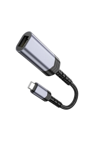 Hoco. Ua26 Tak Çalıştır Type-c To Rj45 100 Mbps Ethernet Dönüştürücü - Gri