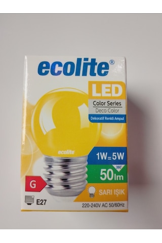 Ecolite Led Color G45 Sarı 1w E27 Gece Lambası 3'lü Paket