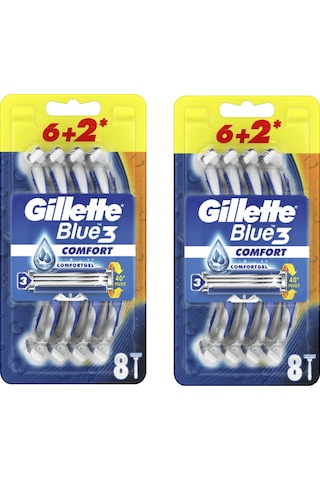 Gillette Blue3 Comfort Kullan-At Tıraş Bıçağı 2 x 8'li
