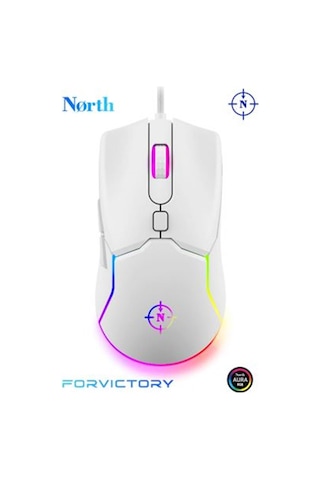 North Air White Rgb Kablolu Profesyonel Oyuncu Mouse Diğer
