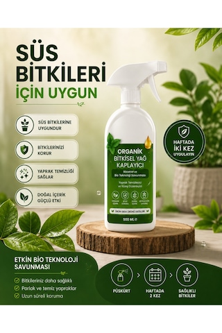 Organik Koruyucu Sprey Süs Bitkileri İçin 500 Ml Yaprak Temizleyici Bitki Bakım Spreyi