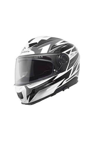 Schuberth S3 Thunder Kapalı Motosiklet Kaskı Siyah Beyaz