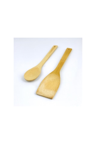Bambu Spatula Ve Bambu Servis Kaşığı 2'li Set