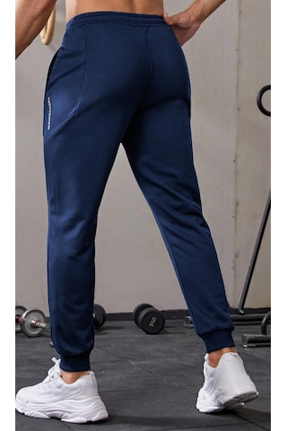 Ghassy Co. Erkek Dar Paça Running Hafif Koşucu Fitness Gym Athletic Dalgıç Kumaş Spor Eşofman Altı 001 Lacivert
