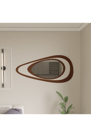 Dekoratif 2 Parçalı Lüks Pleksi Aynalı Duvar Dekoru Kahverengi