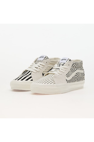 Vans Unisex Sk8-mid Reissue 83 Lx Pattern Clash Marshmallow Beyaz Sneaker Beyaz