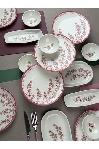 Tabak Evi Bahar Dalı Tuval Kahvaltı Takımı 6 Kişilik 14 Parça Tvl14kahprs1155 Çok Renkli