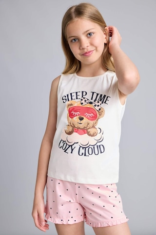 Defacto Kolsuz Ayıcıklı Regular Fıt 2li Ecru Pijama Takımı Kız Çocuk H8112a826smer105 Ekru-er105