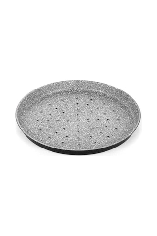 Granit Kaplamalı Delikli Pizza Tava 28 Cm Gri