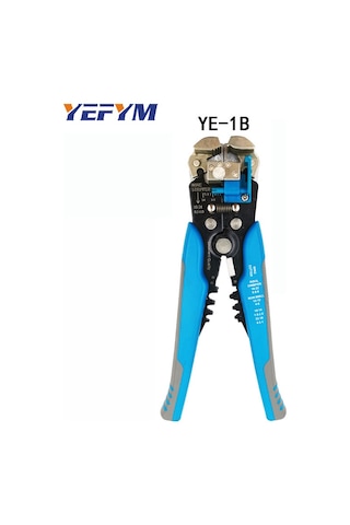 Youmex Otomatik Telli Kablo Soyucu - Elektrikçi İçin Kesim, Presleme Ve Soyma İşlevi - Mavi Renkli Çok İşlevli Alet Mavi