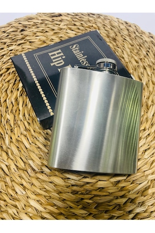 Çelik Mini Ceplik Paslanmaz Matara 6oz //alk39 Gri - Gümüş