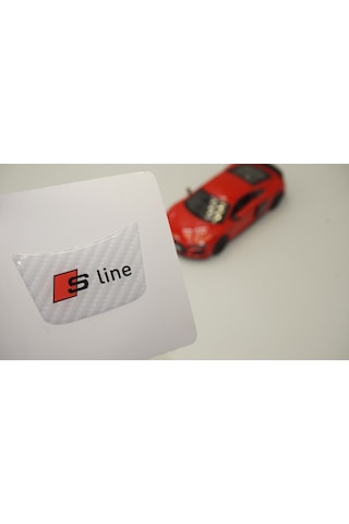 Audi S Line Logo Beyaz Karbon Desen Damla Epoksi Direksiyon Logo